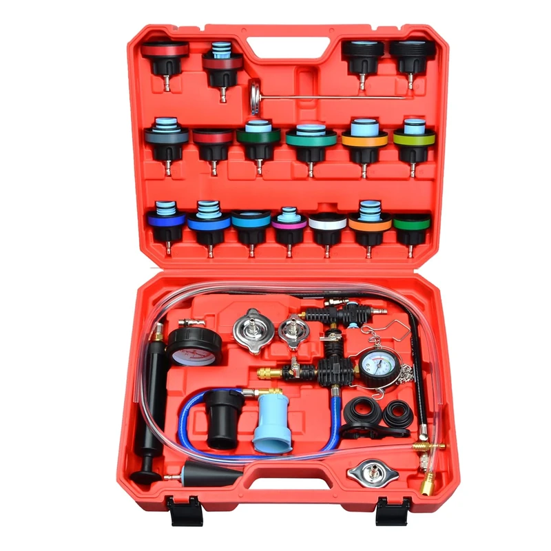 Zoomtools 28 Pcs Universal Cooling System Radiator, Coolant Pressure Tester Kit, Coolant Vacuum Refill Kit