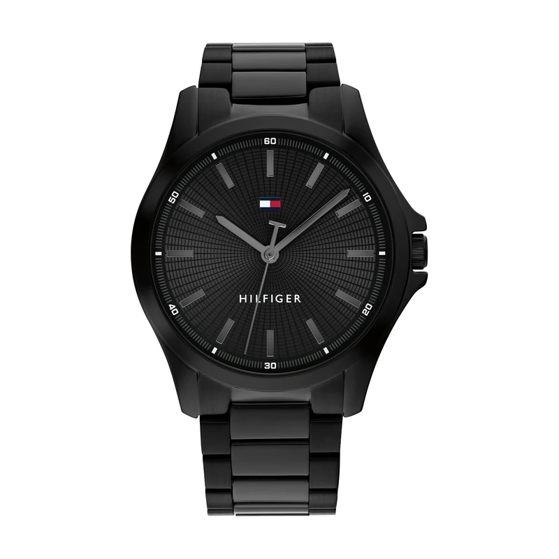 Tommy Hilfiger Three Hand Quartz Movement Watch for Men with Black Stainless Steel Bracelet - 1710680