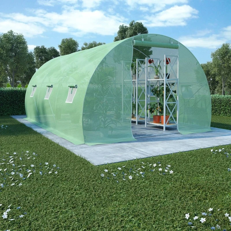 Tidyard Greenhouse Planter Grow House for Flower Tomato Vegetable Raised Grow House 13.5m² 450x300x200 cm