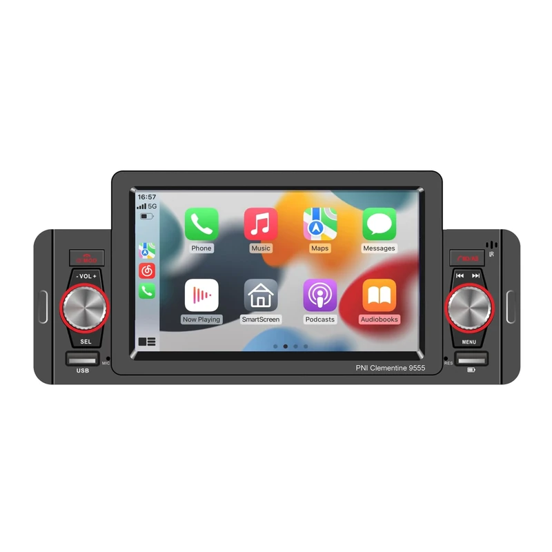 Car MP5 player PNI Clementine 9555 1DIN display 5 inch 4 x 50W, Bluetooth, FM radio, Carplay, RDS function