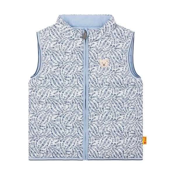 Steiff Girl's Wendeweste Reversible Vest, Chambray Blue, 110