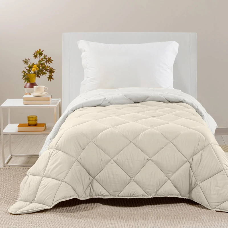 Caleffi - Microfibre Single Bed Quilt 170 x 265 cm, Warm, Soft and Cuddly, Winter Single Bed Duvet Padded, Washable Resistant, Hypoallergenic Quilted Blanket, Made in Italy