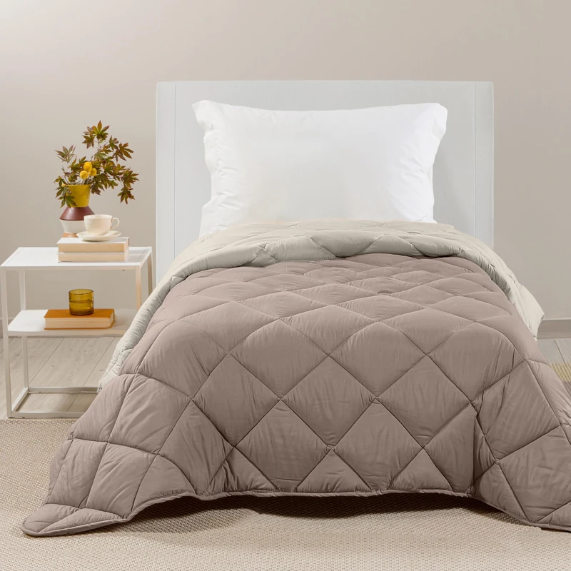 Caleffi - Microfibre Single Bed Quilt 170 x 265 cm, Warm, Soft and Cuddly, Winter Single Bed Duvet Padded, Washable Resistant, Hypoallergenic Quilted Blanket, Made in Italy