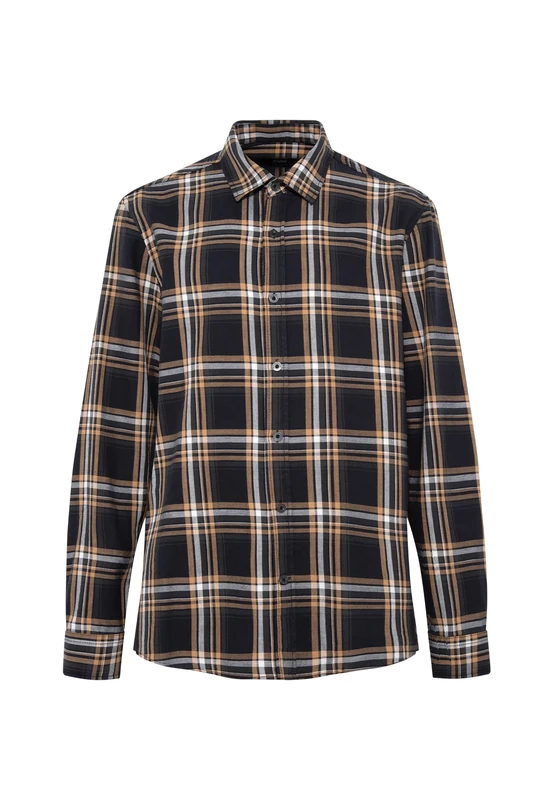 Mavi Men Check Shirt, Chequered Black, L