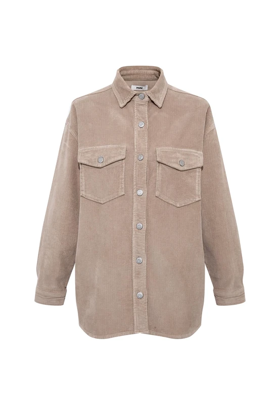 Mavi Women's Livia Blouse, Roasted Cashew Corduroy, L, Roasted Cashew Cord, L