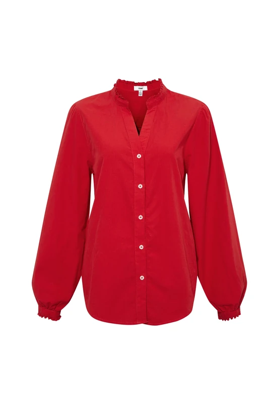 Mavi Women's Riffle Shirt Blouse, Goji Berry, XS