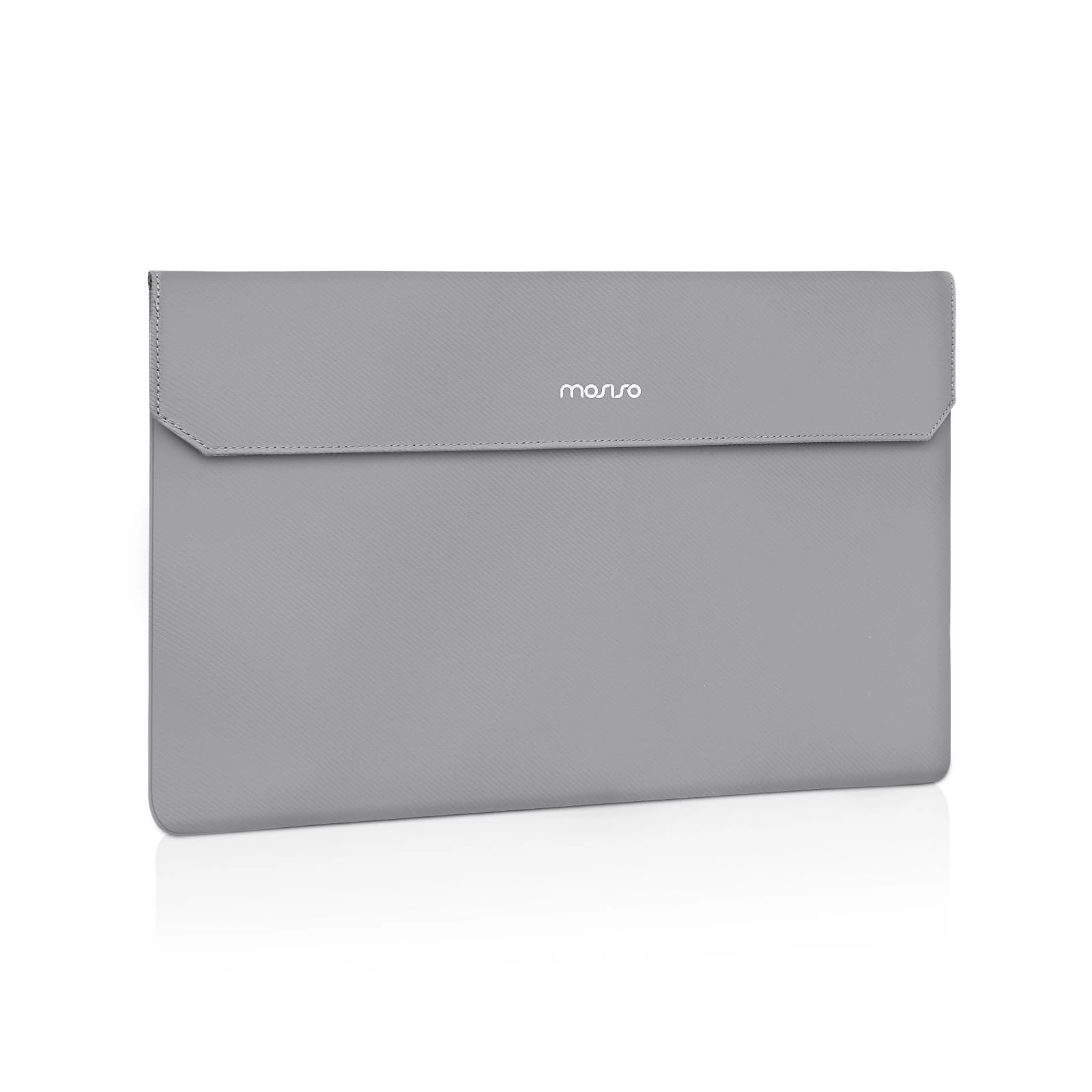 MOSISO Portable Monitor Case Sleeve 17.3 inch, Carrying Case for Most 17.3 inch Portable Display Monitors, Laptop Display Bag with Front Pocket, PU Leather Case for Travel Monitor Laptop, Gray