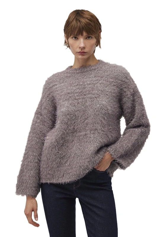 Mavi Women's Crew Neck Sweater Pullover, Moonscape Melange, M