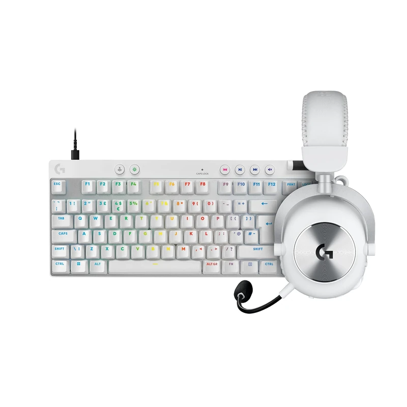 Logitech G PRO X 2 LIGHTSPEED Wireless Gaming Headset, Bluetooth, USB, 3.5 mm + PRO X TKL RAPID Tenkeyless Wired Gaming Keyboard With Magnetic Analog Switches, Rapid Trigger, RGB Lighting, PC - White