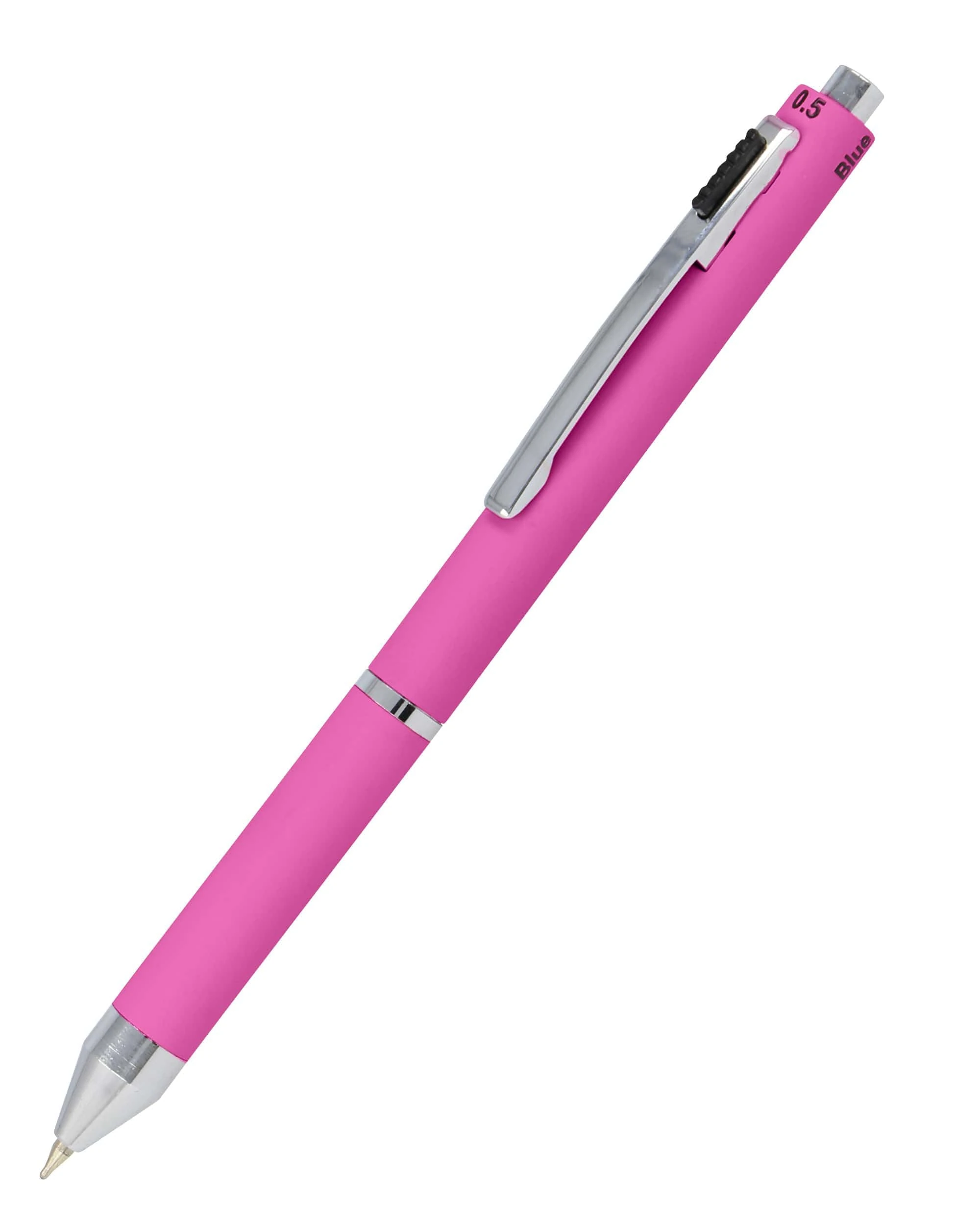 Online multipen 4-in-1 Pink | Multicolour Ballpoint Pen & Pencil | Multifunctional Metal Pen | 3 Pen Points in Blue, Black, and red, Mechanical Pencil Lead | incl. Rubber