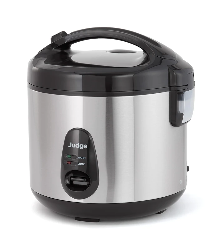 Judge Stainless Steel Rice Cooker 1.8L For Perfect Rice Every Time, Rice Maker with Keep Warm Function, 700W, Includes Steamer Basket, Measuring Cup and Spoon - Image 1