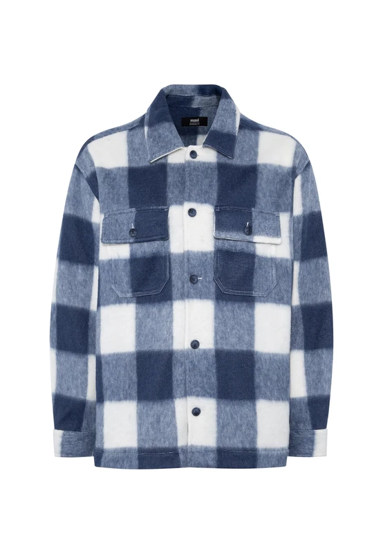 Mavi Men's Check Shirt, White Blue Check, M
