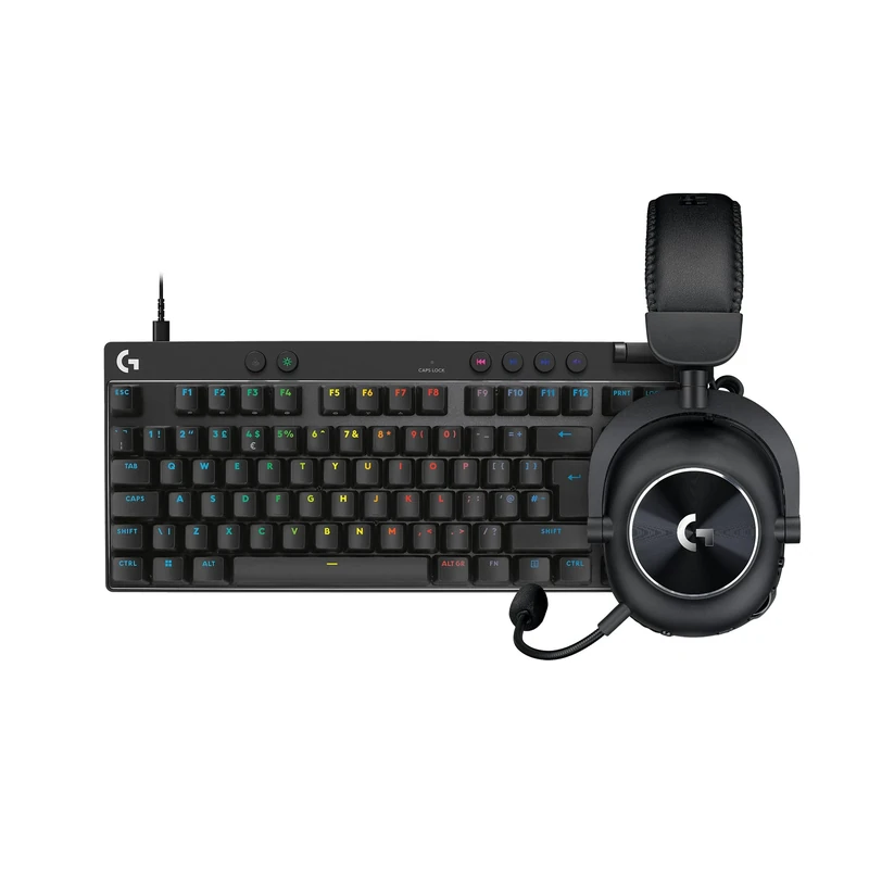 Logitech G PRO X 2 LIGHTSPEED Wireless Gaming Headset, Bluetooth, USB, 3.5 mm + PRO X TKL RAPID Tenkeyless Wired Gaming Keyboard With Magnetic Analog Switches, Rapid Trigger, RGB Lighting, PC - Black