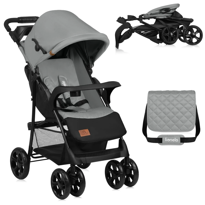 Lionelo Emma Plus Lightweight & Robust Stroller 6-36 Months, Quick Compact Fold, Lie-Flat Recline, Pushchair with 5-Point Harness, XXL Canopy, Shock-Absorbing Wheels (93 x 52 x 101 cm, Pink)
