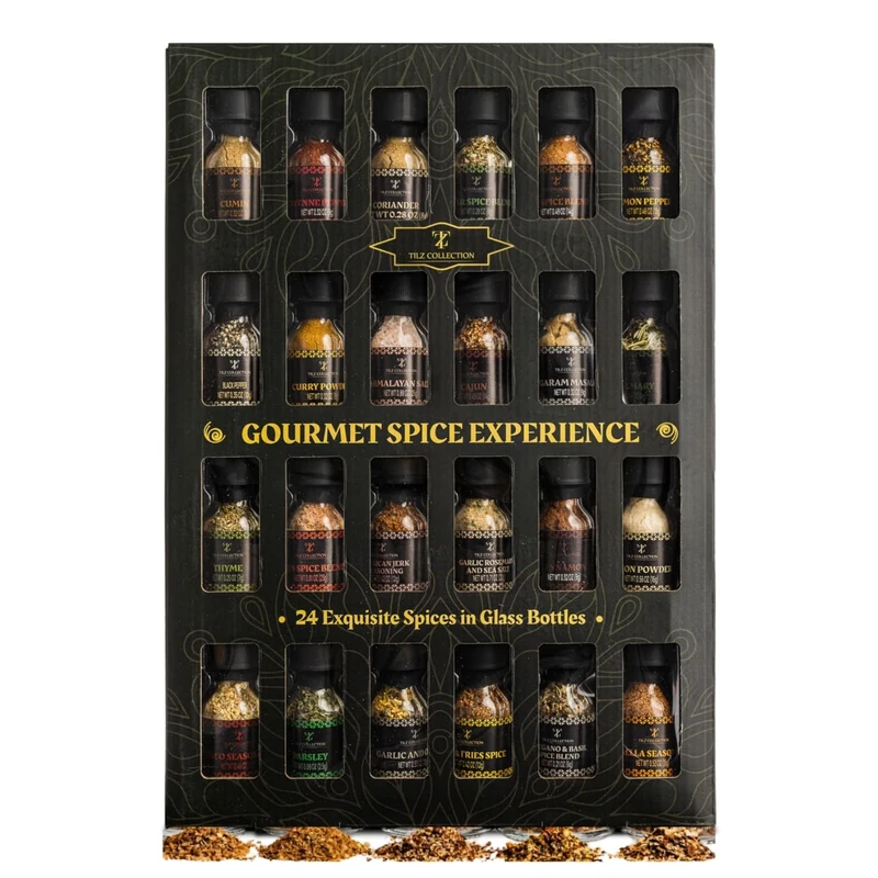 Spices Gift Set -24 Gourmet Spices For Cooking, Grilling, Rubs, Herbs & Seasonings, All Purpose Seasoning, Cooking For Men, Women, Birthday, Housewarming Gifts