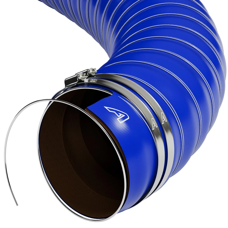 83mm (3 1/4") Blue Flexible Silicone Engine Hose Air Ducting Pipe Intake Feed + Hose Clips 2 Metre