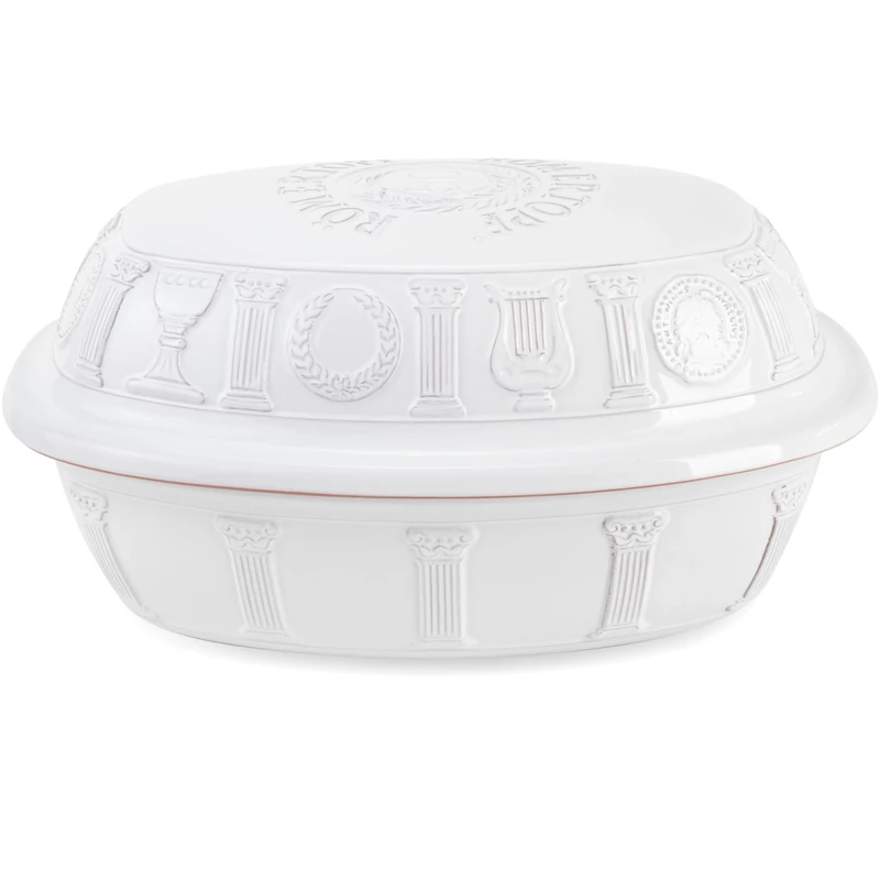 Römertopf Roasting Dish 50 Years Anniversary White for 6-8 People - 5 Litre Casserole Dish with Ceramic Lid - For Stewing, Roasting and Steam Cooking - Oven-Safe