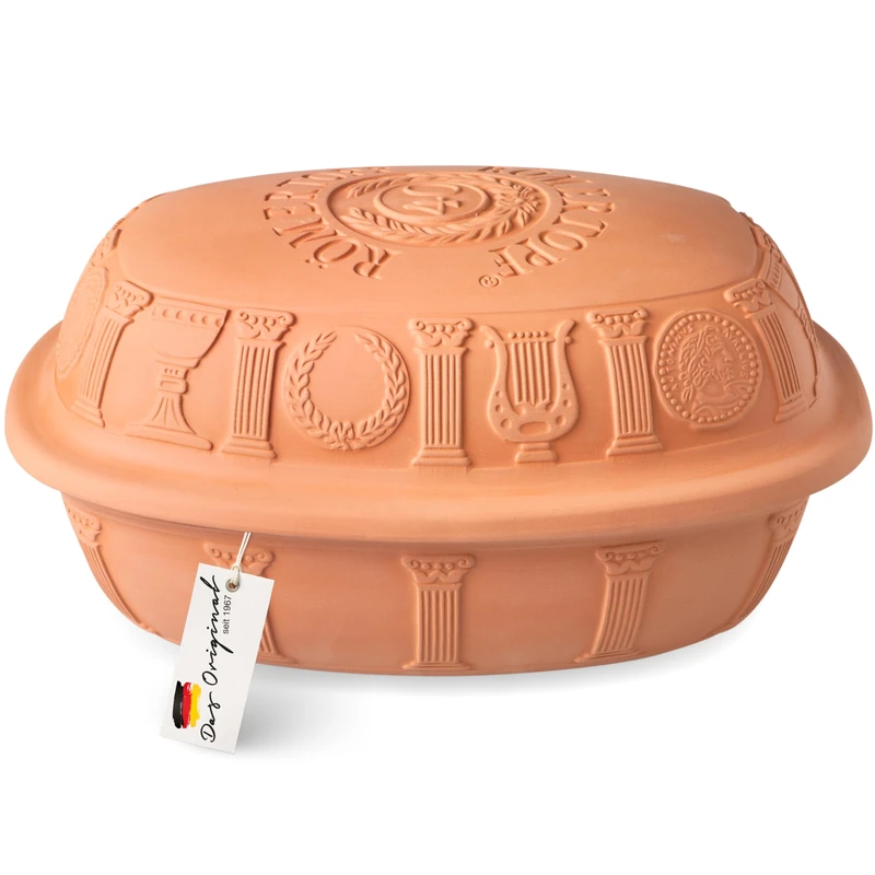 Römertopf Roasting Dish 40 Years Anniversary Terracotta for 6 People, 3.5 Litre Casserole Dish with Ceramic Lid, for Stewing, Roasting and Steaming, Oven-Safe