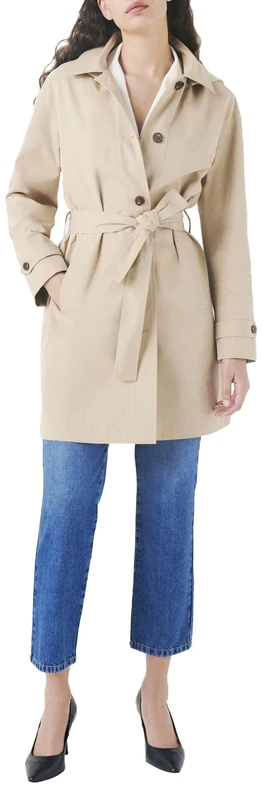 Caroll Women's 242G-GABARDINE Trench Coat, Beige, 8