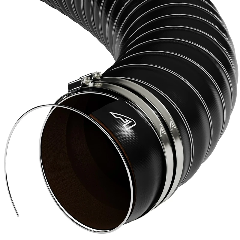 90mm (3 1/2") Black Flexible Silicone Engine Hose Air Ducting Pipe Intake Feed + Hose Clips 2 Metre