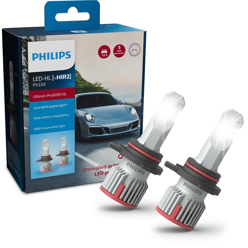 Philips Ultinon Pro9200 LED car headlight bulb (HIR2), +400%, 5.800K, set of 2