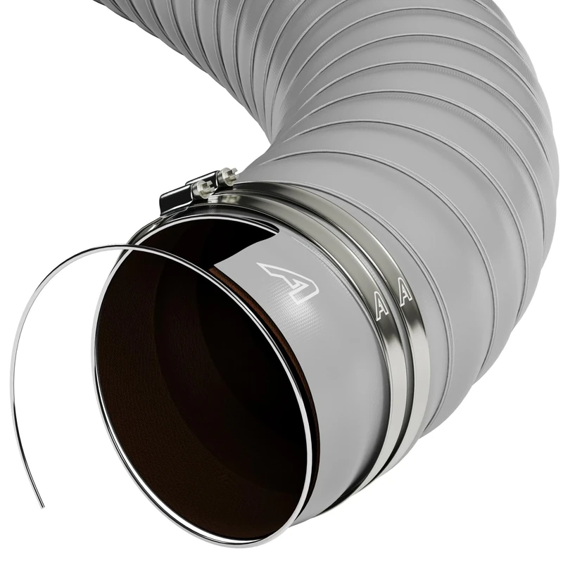 90mm (3 1/2") Grey Flexible Silicone Engine Hose Air Ducting Pipe Intake Feed + Hose Clips 2 Metre