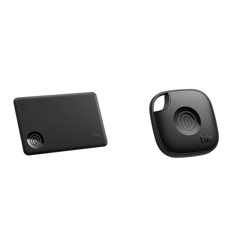 Tile by Life360 Slim (2024) - Wallet Finder, Bluetooth Tracker and Item Locator for Luggage Tags, Passports and Keys Finder Bundle, Black + Black - Image 1