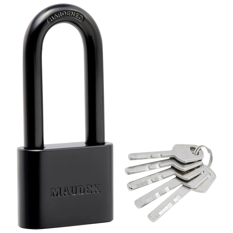 Maudex® PBE50 Padlock - All-Weather Protection with 5 Keys, Brass Cylinder, Weather-Resistant Coating for Outdoor Shed, Gate, Storage & More