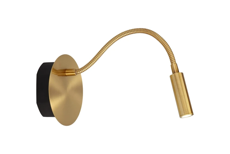 LUCIDE JOLIJN Rechargeable Bed Lamp/Wall Light - Battery/Battery - Diameter 11 cm - LED - 1 x 2 W 3000 K - Magnetic - Matte Gold/Brass