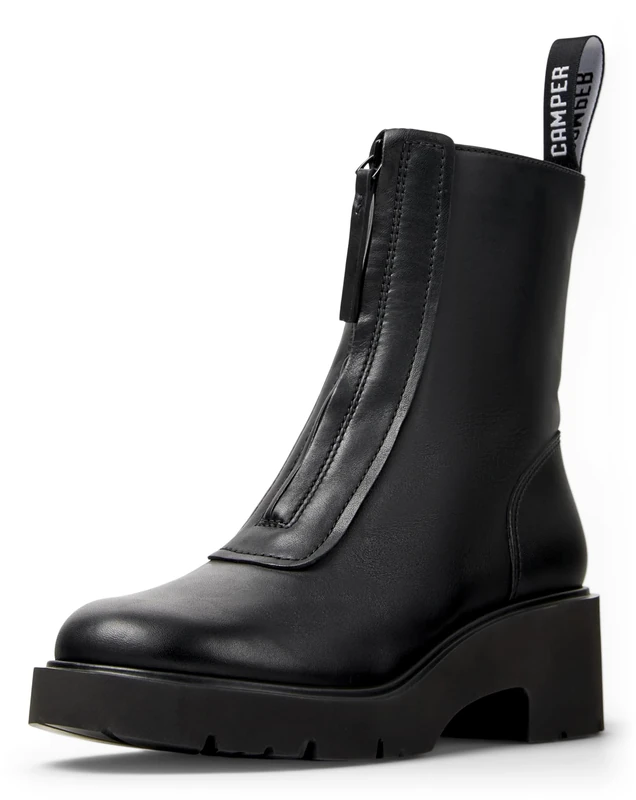 Camper Female Milah K400776 Zip Bootie, Black 001, 7