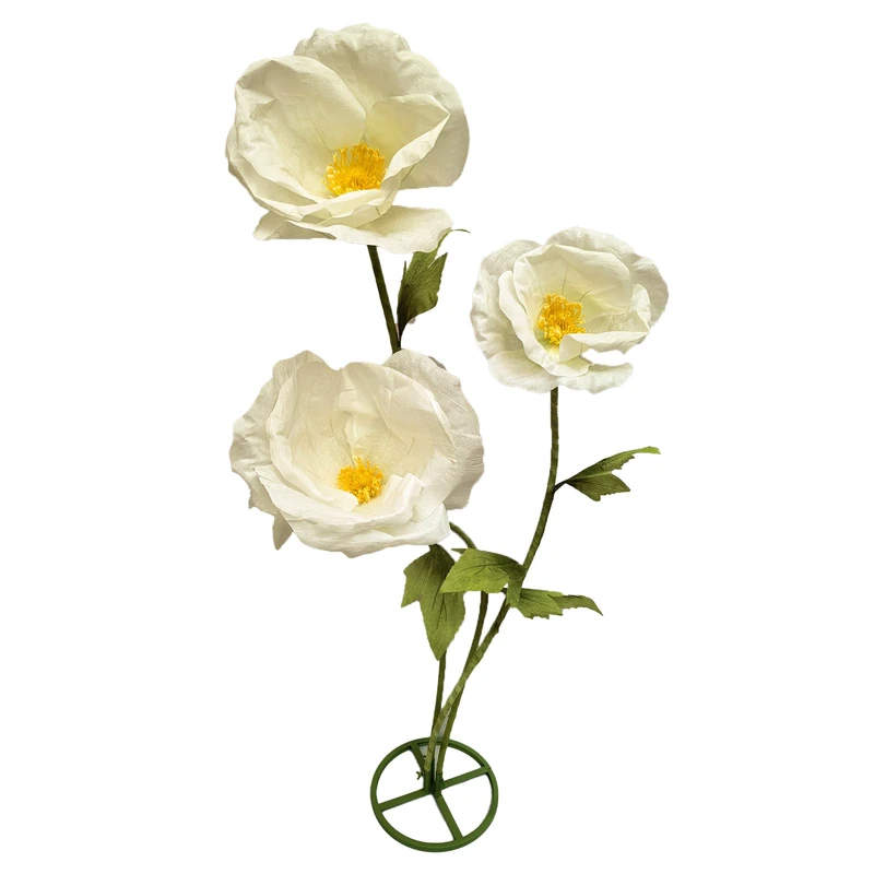 ASDFG 3PCS Giant Artificial Flower 3D Decorative Flowers Waterproof Indoor Outdoor Home Wedding Party Centerpiece Realistic Colorful Bloom for Garden Office Hotel Events Decorations