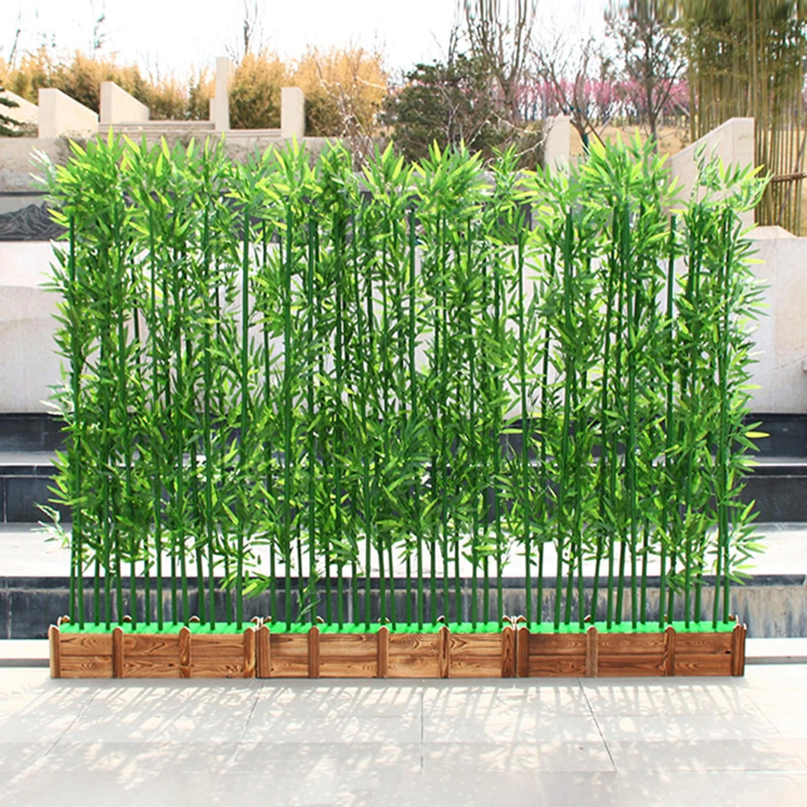 CuNtoHHH Privacy Fence, Artificial Bamboo Tree, Green Wall, Artificial Fence Plants for Indoor and Outdoor Use for Backyard Room Patio Backyard Decor