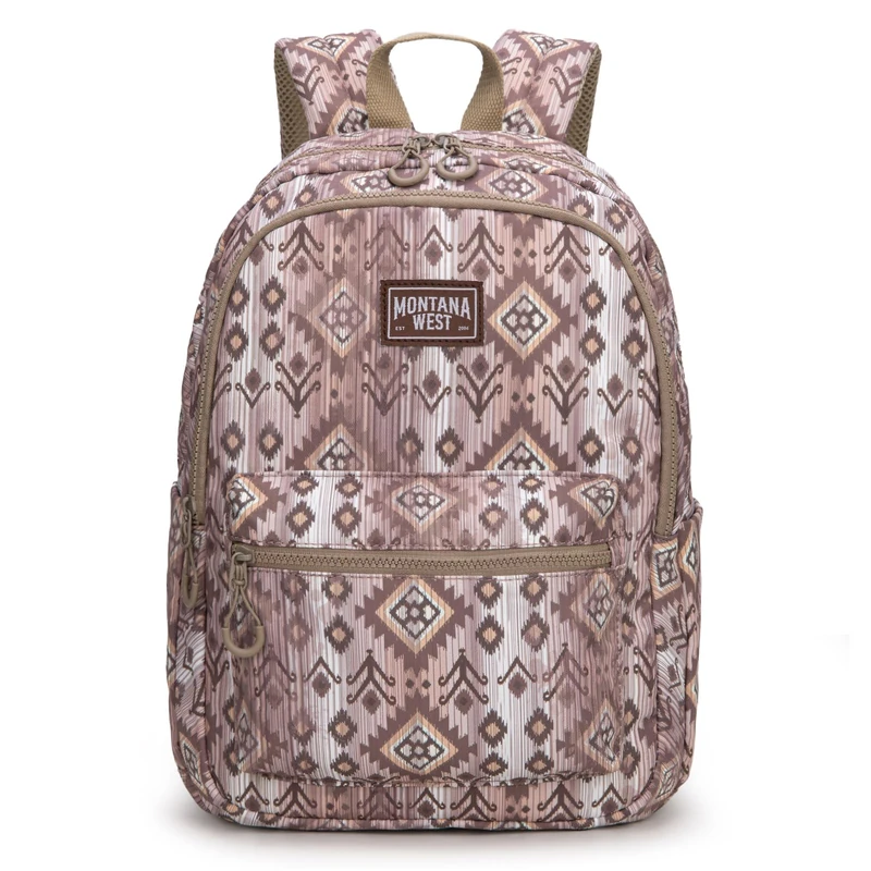 Montana West x Wrangler Aztec Backpack Mommy Daypack Western Travel Bag for Women, Light Coffee, Western