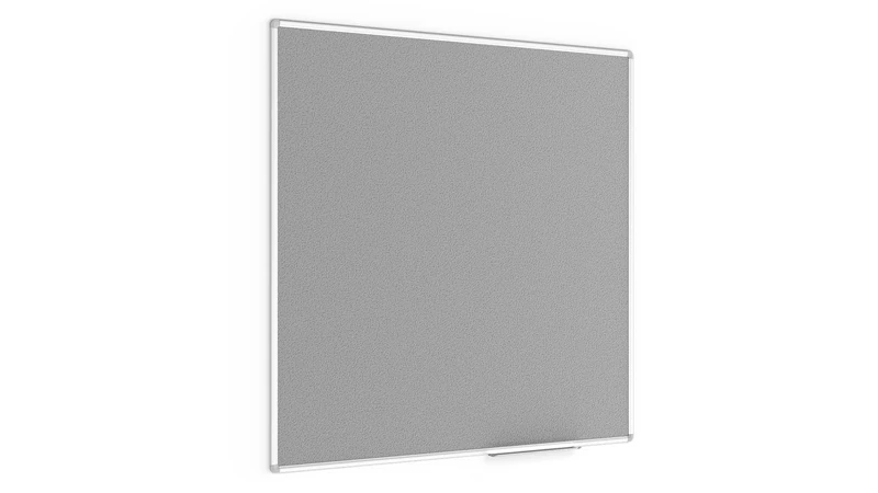 ALLboards Felt Noticeboard with Aluminium Frame 120x120cm, Textile Push pin Bulletin Board Grey