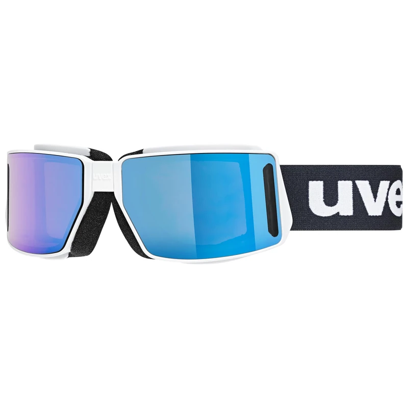 uvex mtn tour - sports glasses for adults - anti-fog technology - contrast enhancing - white matt/mir.blue - one size