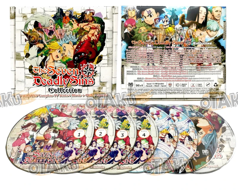 THE SEVEN DEADLY SINS COLLECTION (SEASON 1-5 + 4 MOVIE + 2 OVA + SPECIAL) - COMPLETE ANIME TV SERIES DVD BOX SET ( ENGLISH DUBBED WITH ENGLISH SUBS ) SHIP FROM UK