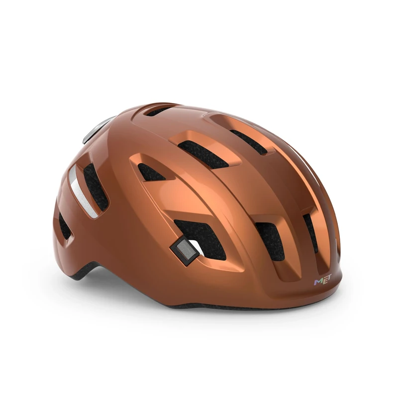 MET E-Mob MIPS Urban Cycling Helmet, Copper Glossy, Size 56-58cm