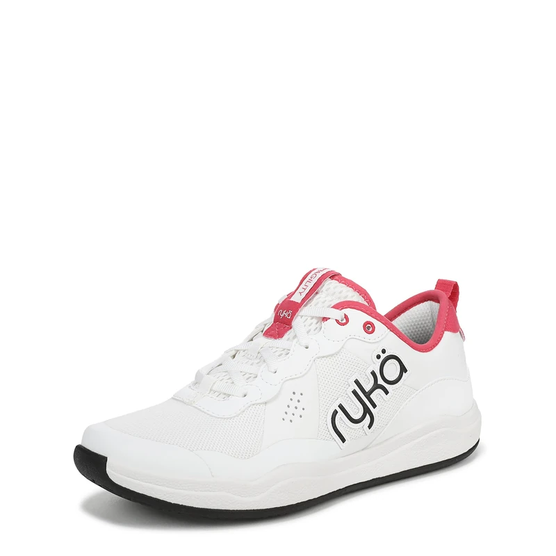 Ryka Women's Court Agility Sneaker, White/Popstar Pink, 8 UK