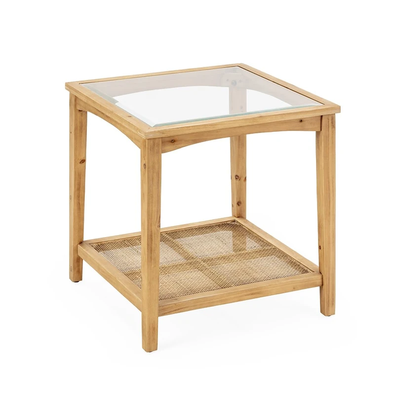 AlexandreHouse Mesa Auxiliar 56 x 56 x 56 cm Madera Natural/Ratan