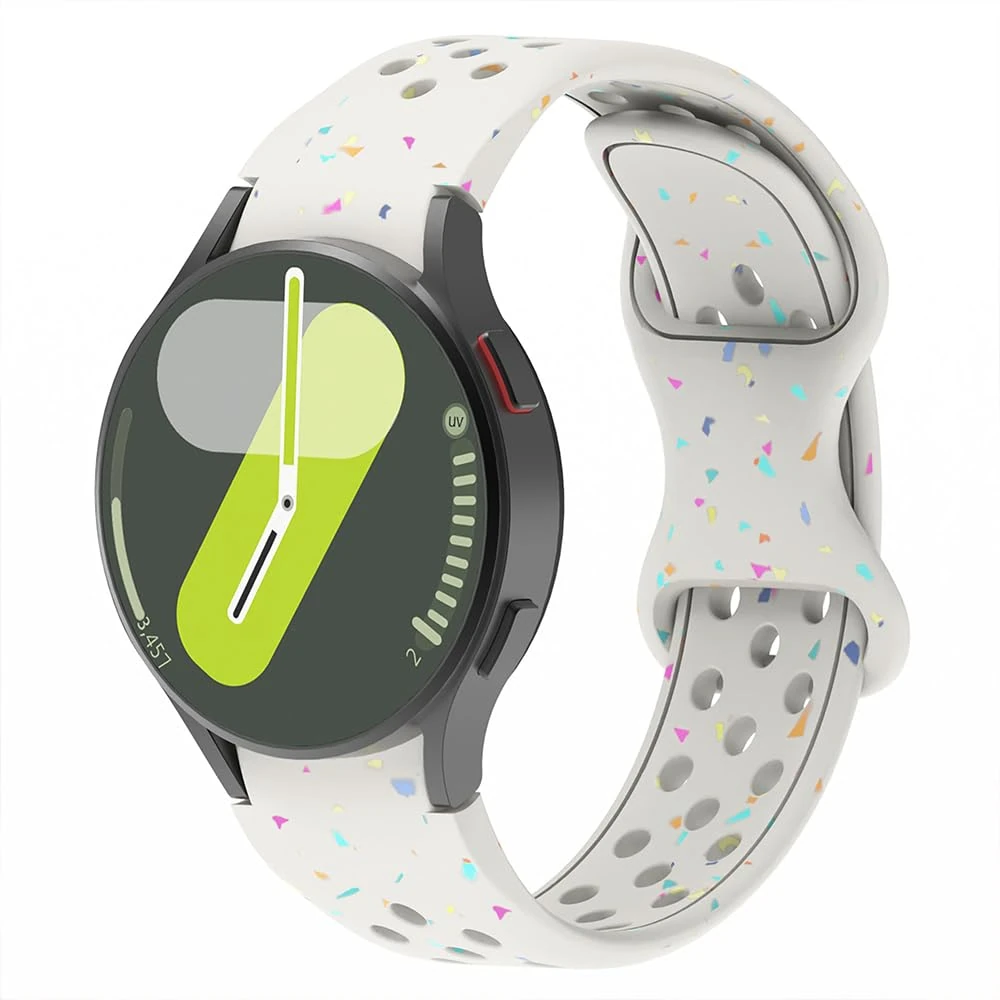 BYISYUE Sport Watch Strap for Samsung Galaxy Watch 7/Watch 6 Classic/Watch 5 Pro, 20mm Breathable Silicone Replacement Band for Galaxy Watch FE/Watch 4/Watch 3/Active 2