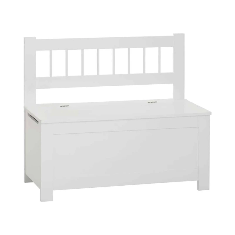 Well Home White Wooden Children's Chest Storage Bench - 74.5x34x64cm
