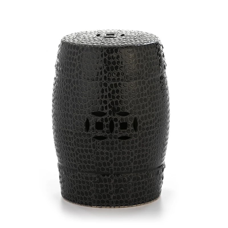 AlexandreHouse TABURETE 33X33X47 CERAMIC BLACK/BROWN - Image 1