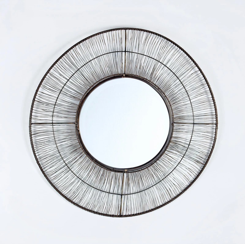 Espejo 61X2X61 Metal Dorado Envejecido