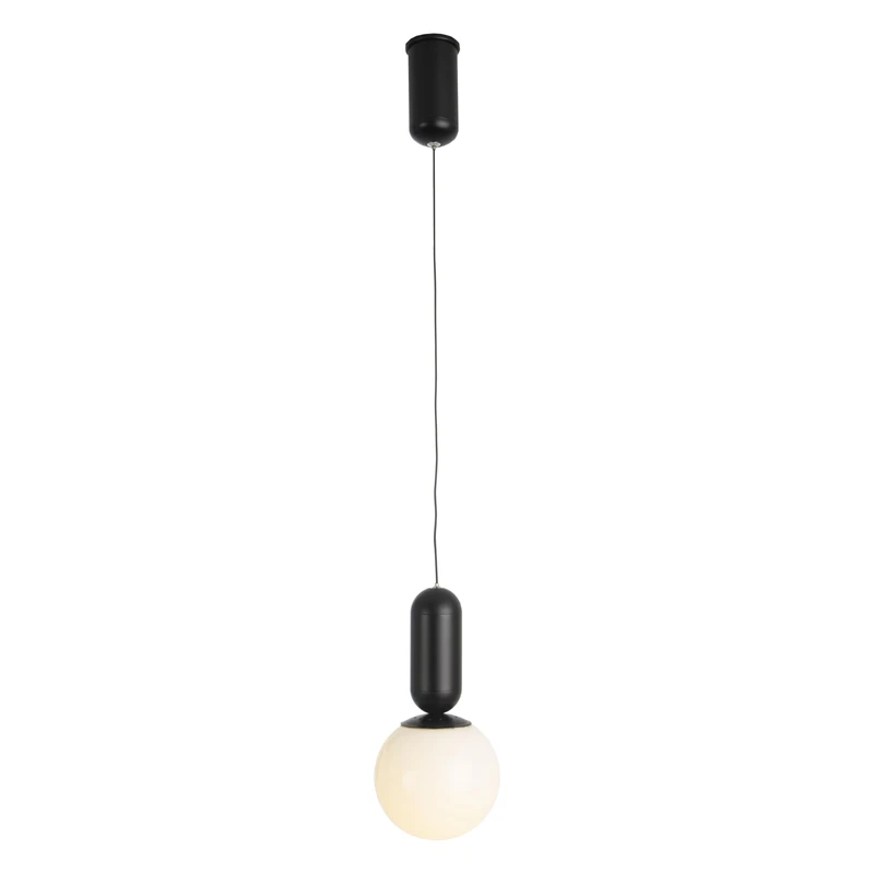 AlexandreHouse Techo lamp 12 x 12 x 25/195 Metal Black/Crystal White