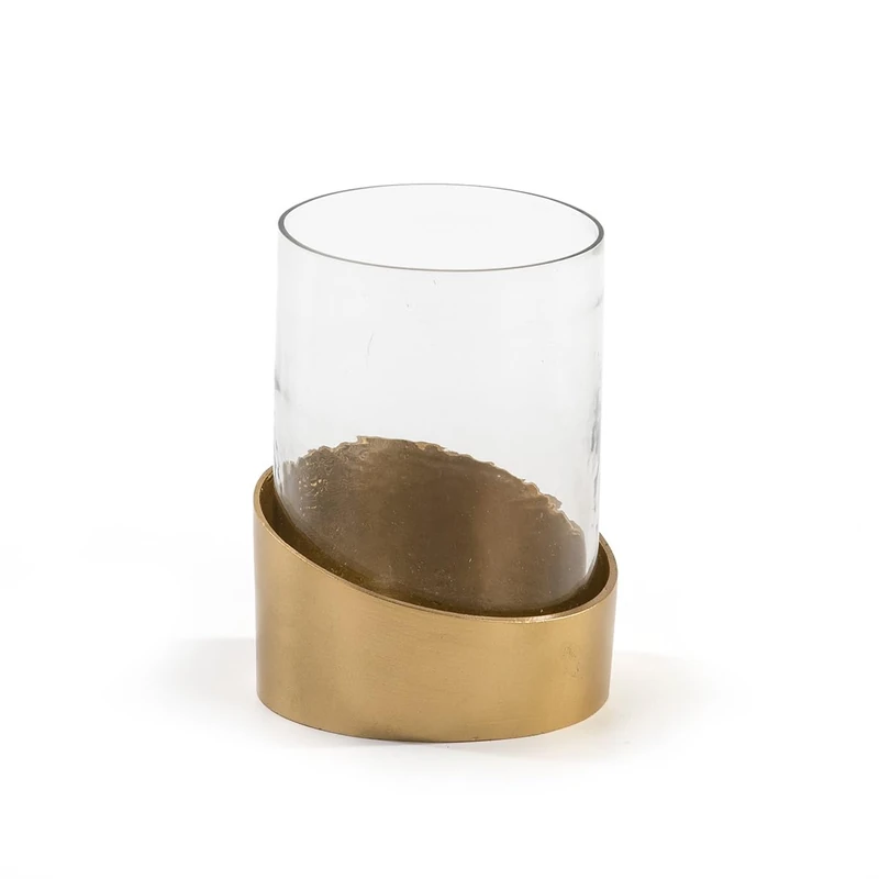 17 x 17 x 26 cm Crystal/Metal Dorado - Image 1