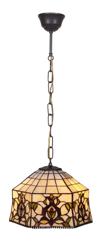 Colgante de techo with Chain and pantalla Tiffany Diameter 20 cm Hexa Series - Image 1