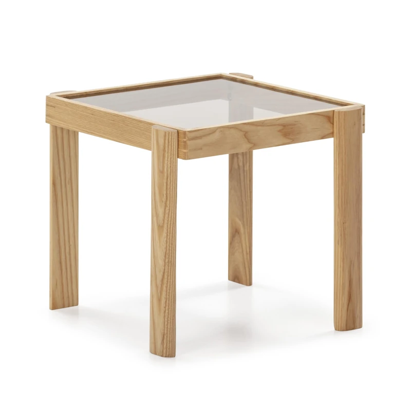 AlexandreHouse Mesa Auxiliar 43 x 41 x 40 Crystal AHUMADO/MADERA NATURAL