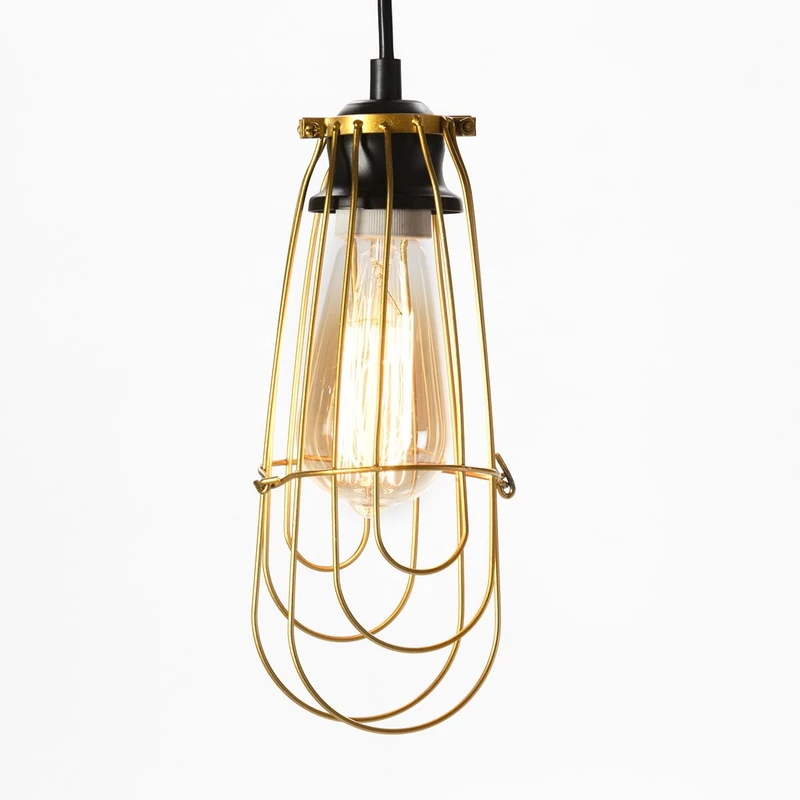 AlexandreHouse Techo Lamp 10 x 10 x 25 cm Metal Dorado Sin Bottle