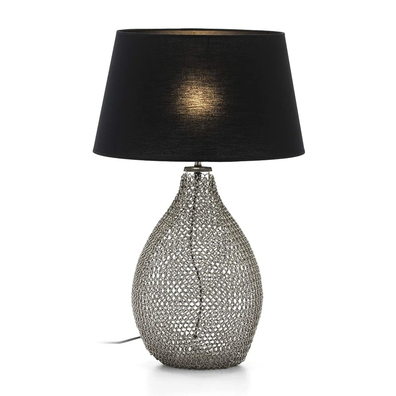 AlexandreHouse SOBREMESA LAMP 25X25X45 Crystal/Metal Plateado/SIN Pants