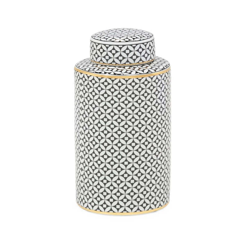 Tibor 20X20X40 Ceramic Blue/Black/Dorado - Image 1